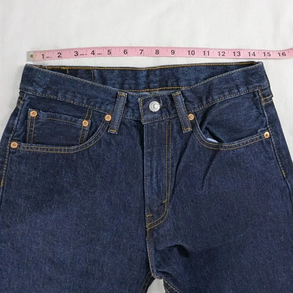 Levi's Retro Dark Wash Blue Denim 505 Straight Leg Jeans